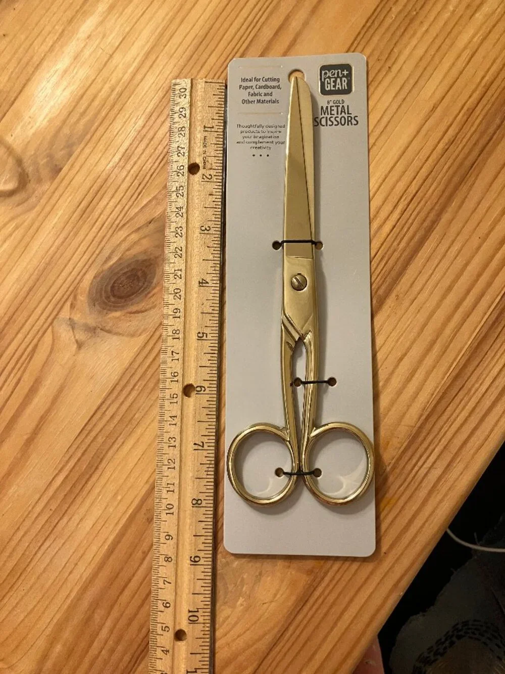 Gold metal Scissors Pen+Gear 8-inch made from 100% steel, new with tag